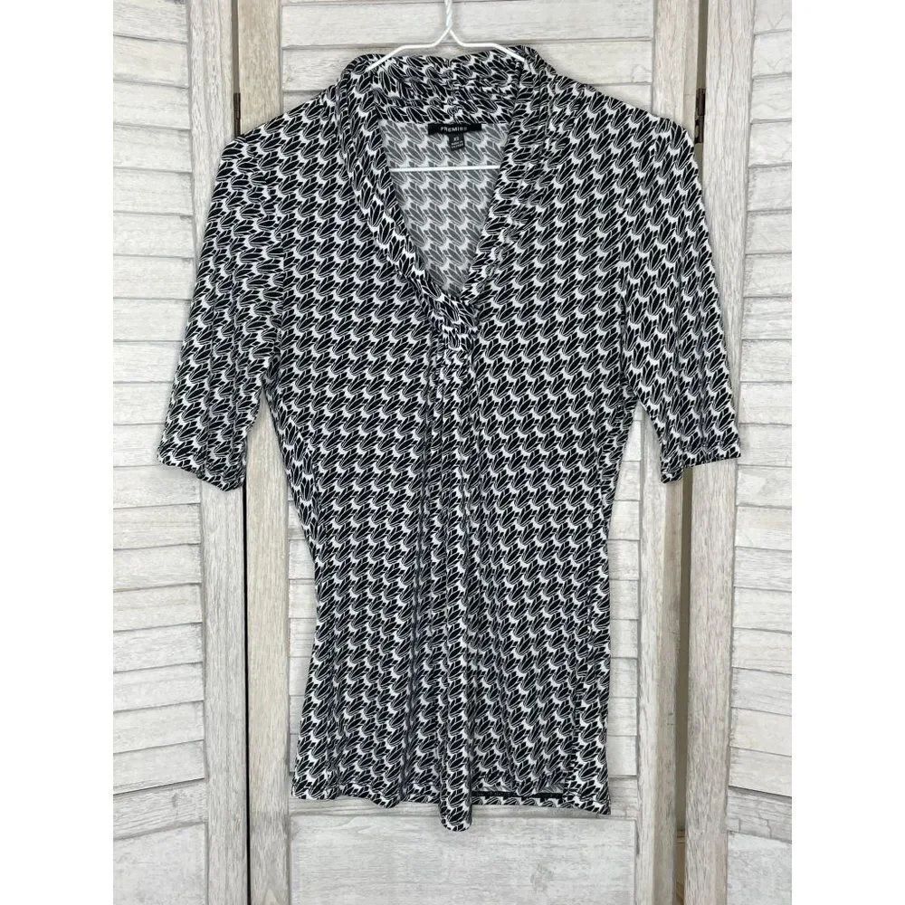 Premise Black & White Blouse Size XS